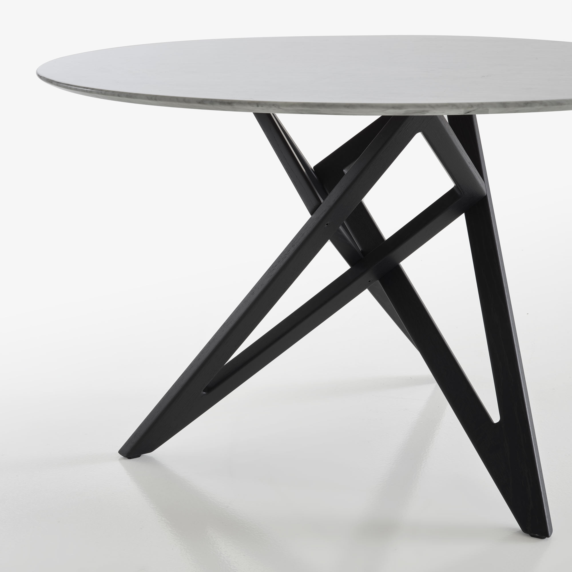 Image Round dining table base in black stained ash  6