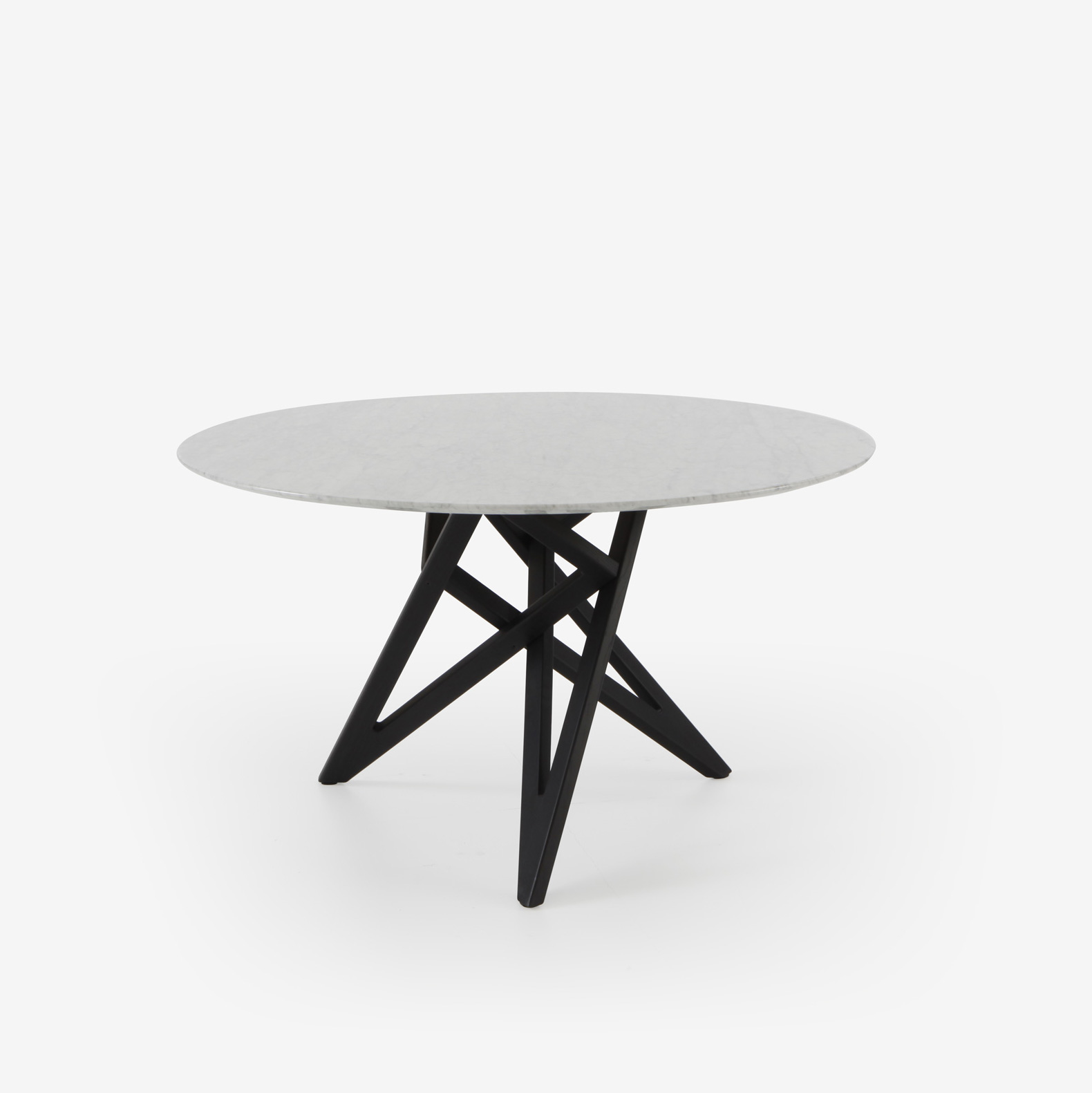 Image Round dining table base in black stained ash  1