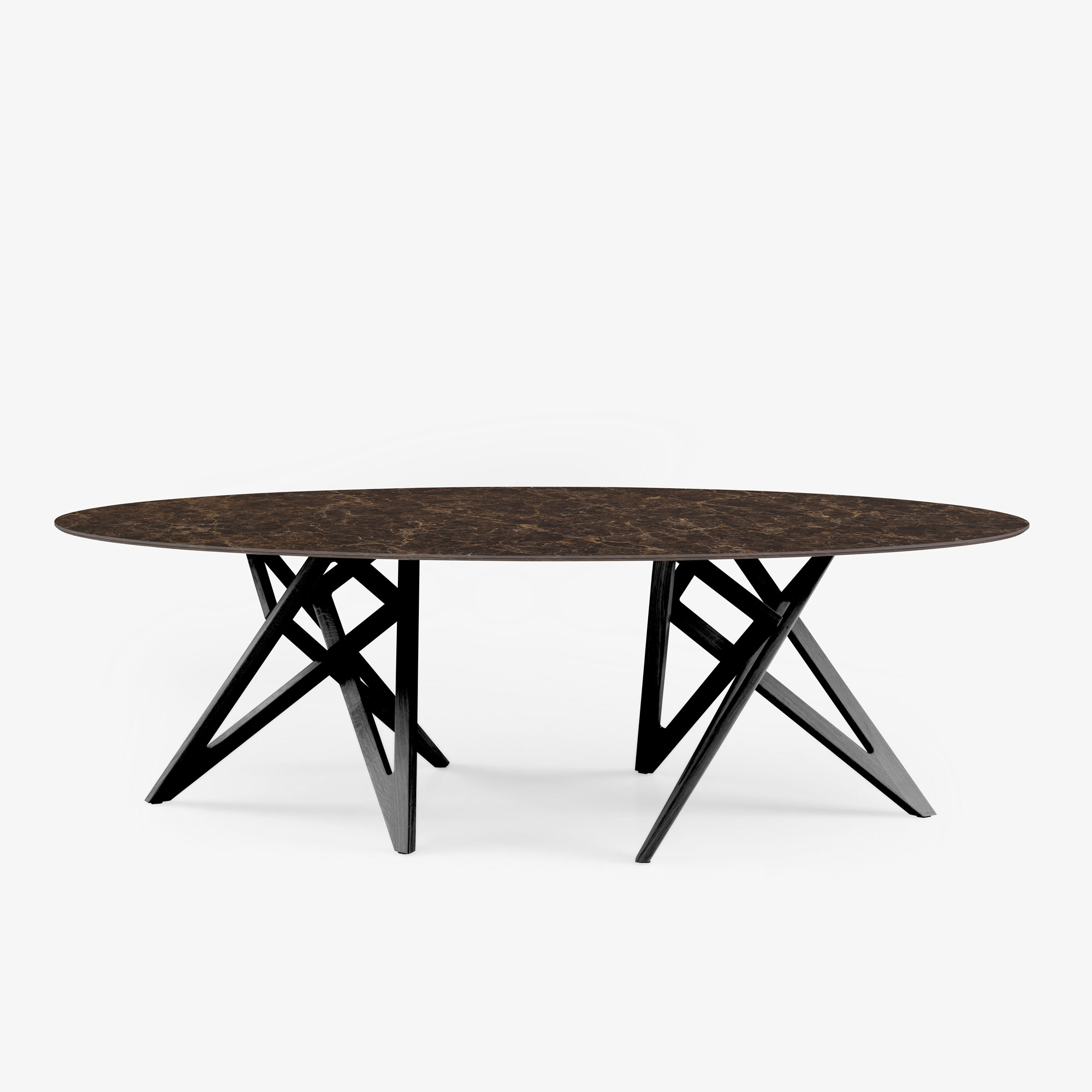 Image OVAL DINING TABLE BASE IN BLACK STAINED ASH 