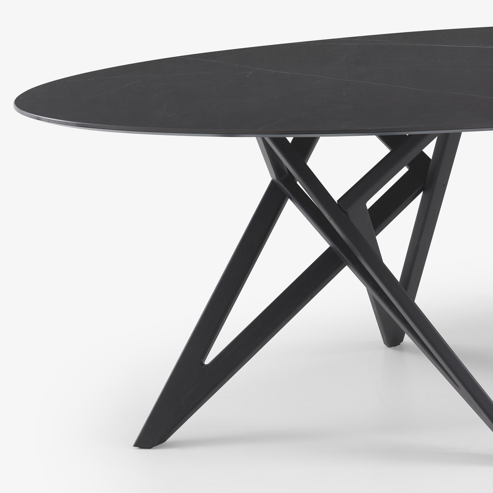 Image Oval dining table base in black stained ash  3