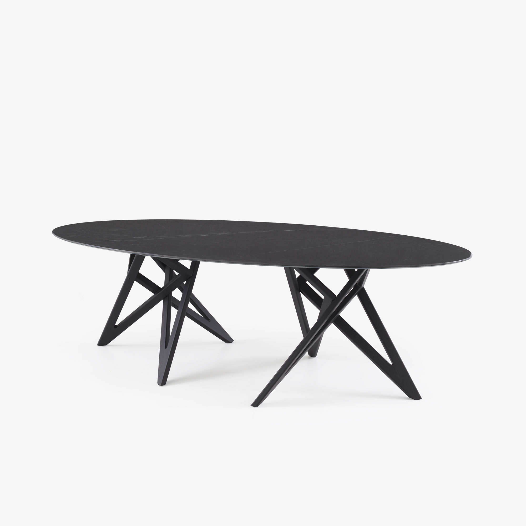Image Oval dining table base in black stained ash  2