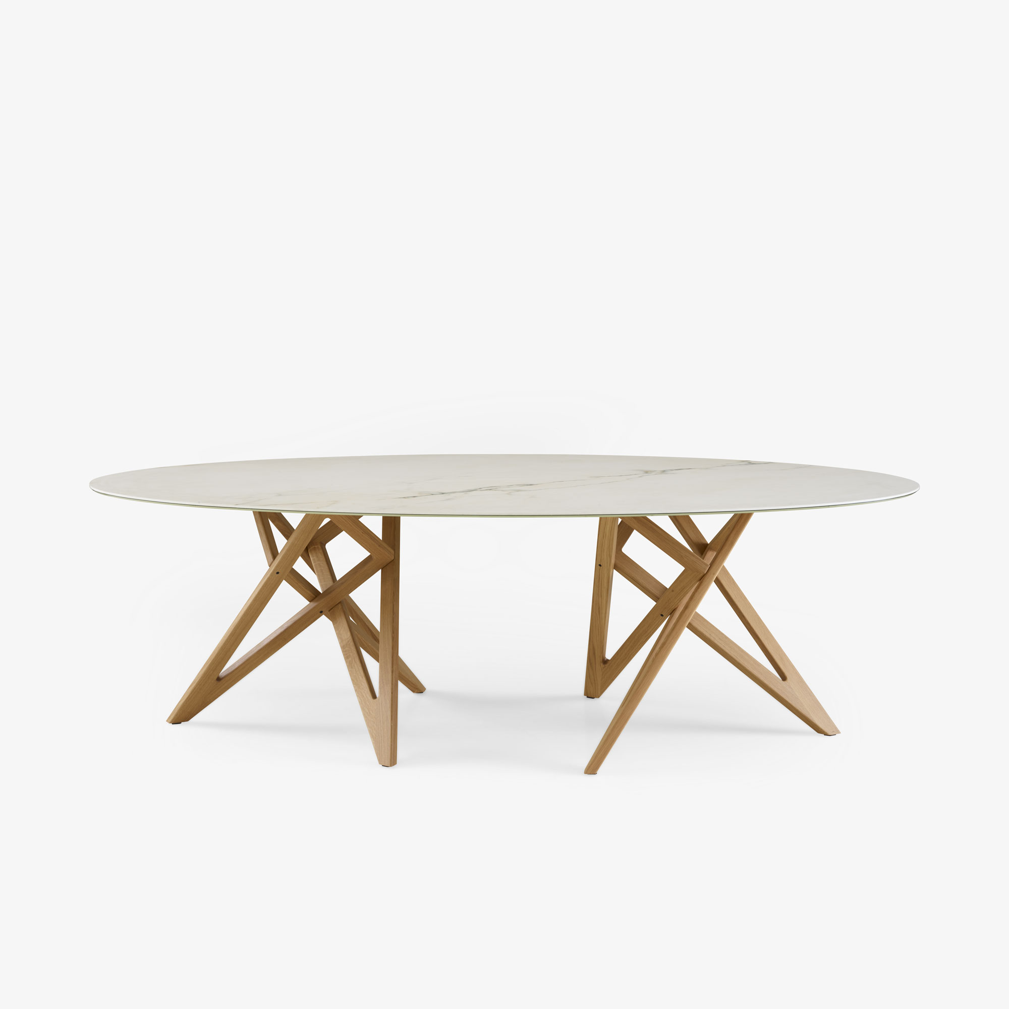 Image Oval dining table legs in natural oak  1