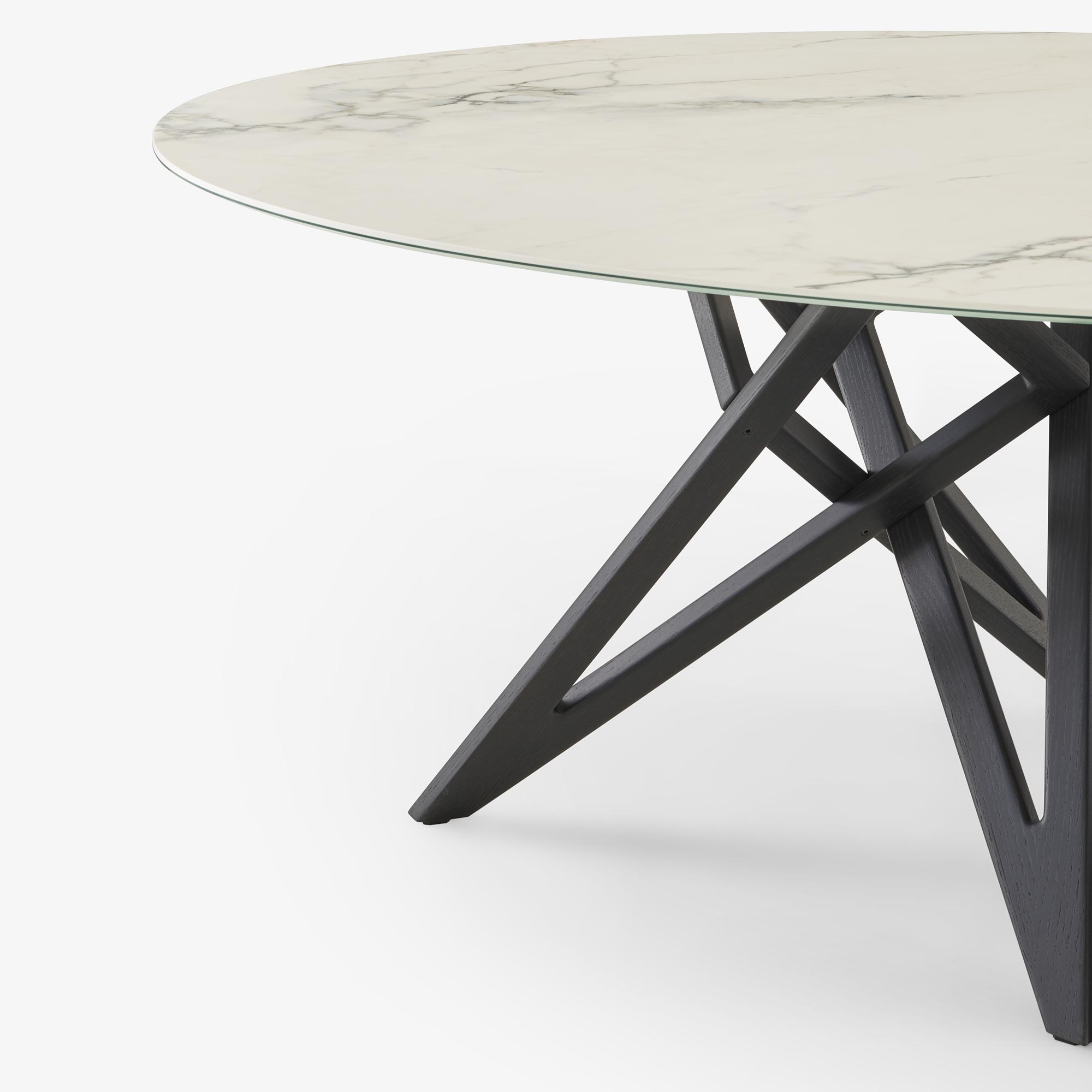 Image Table de repas - ovale piétement frêne teinté noir  3