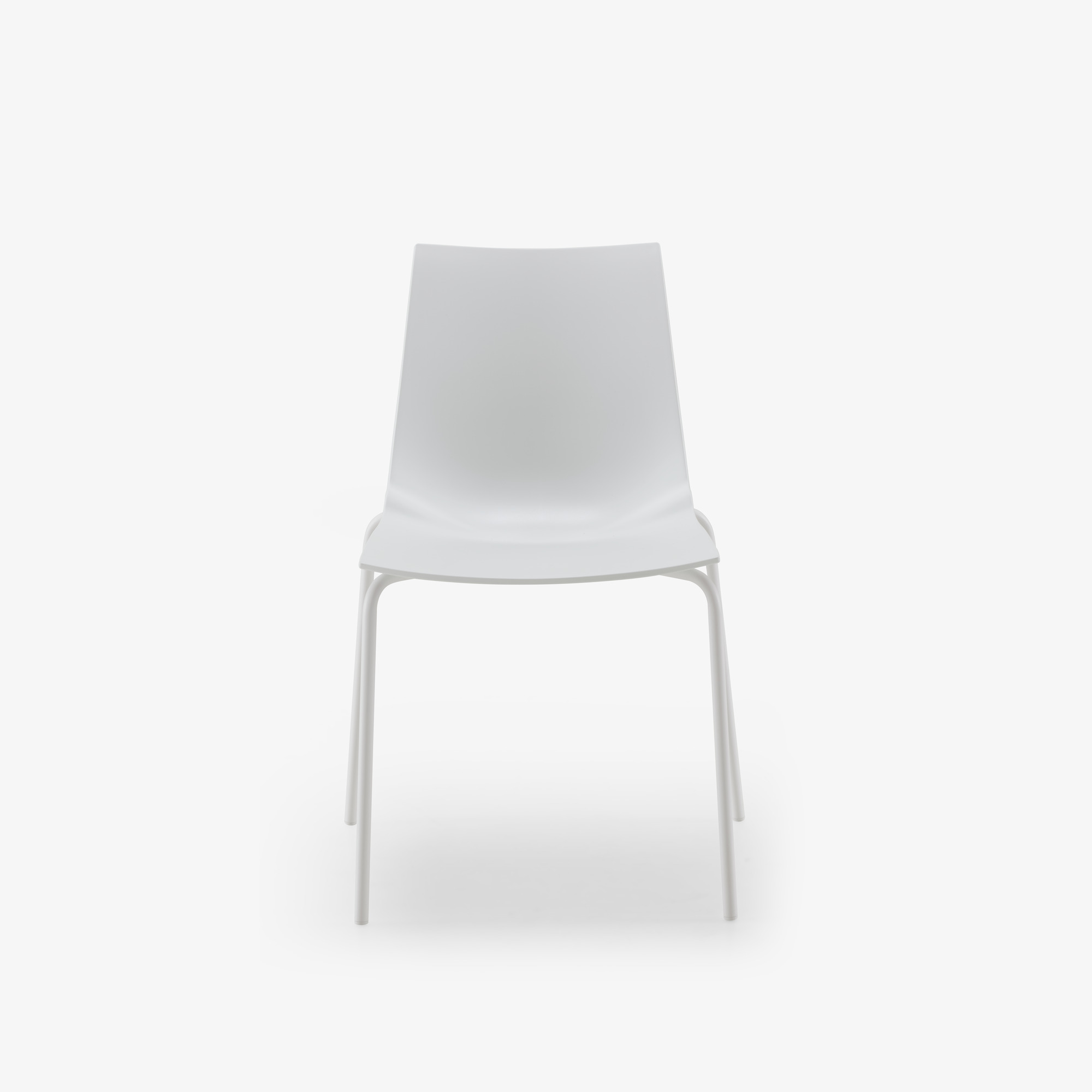 Image Set of 2 chairs white white lacquered base 1