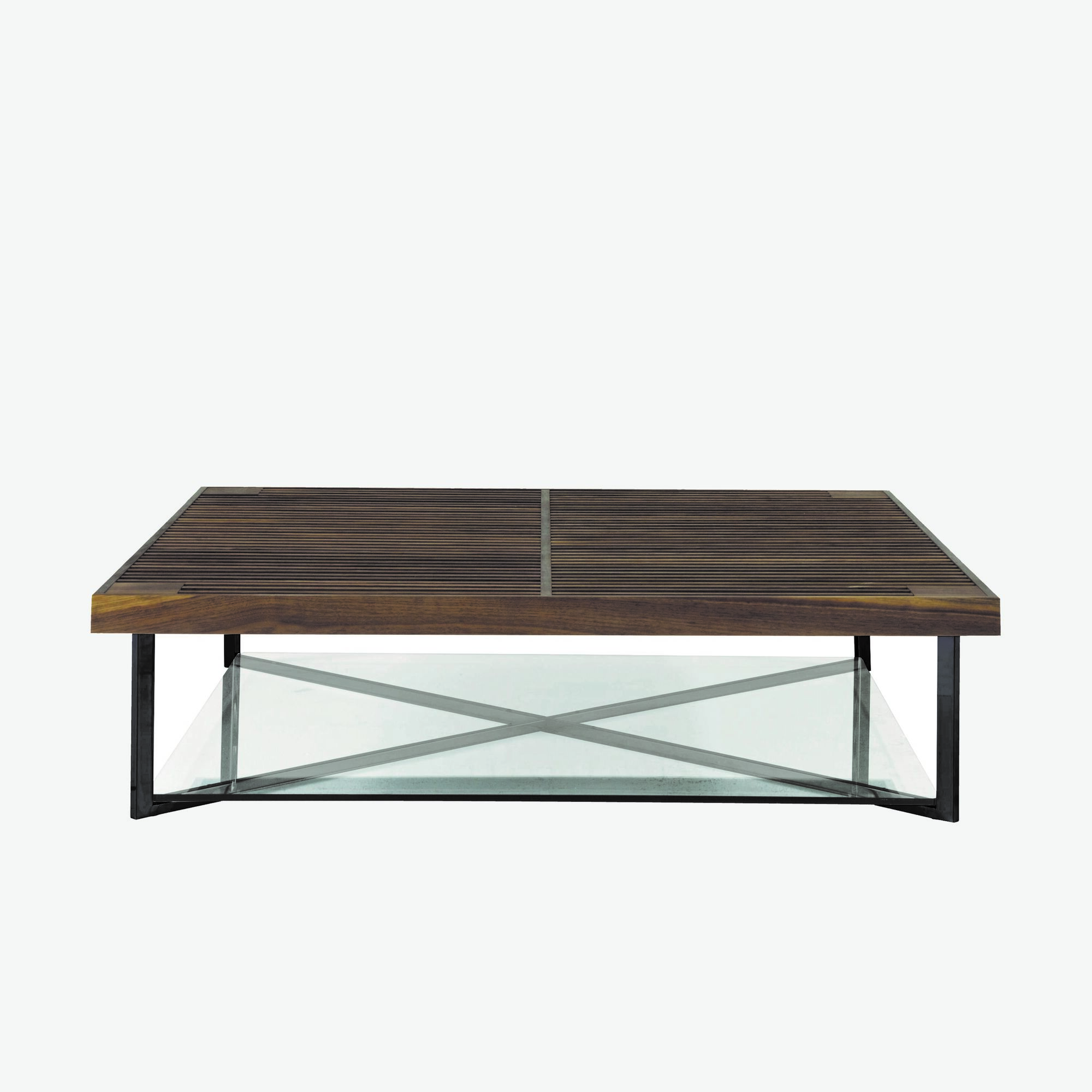Image LOW TABLE DOUBLE SURFACE BLACK LACQUERED BASE