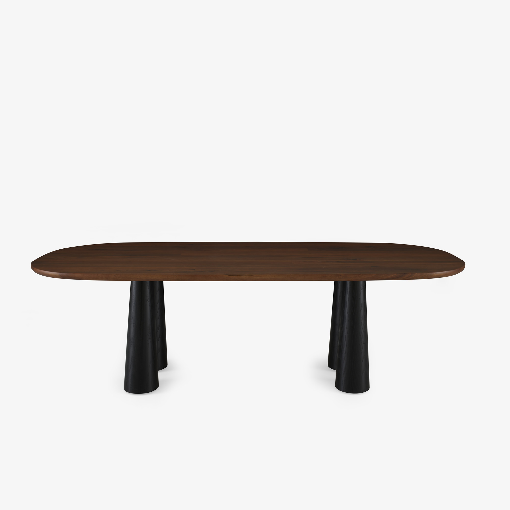 Image Dining table walnut base in black stained ash 1