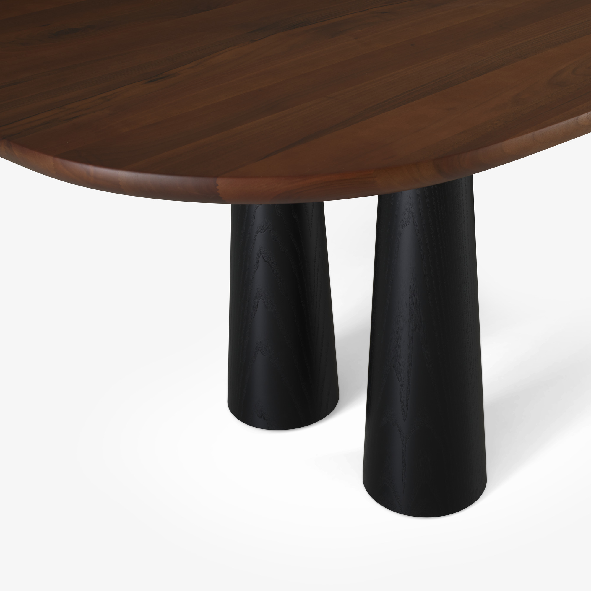 Image Dining table walnut base in black stained ash 5