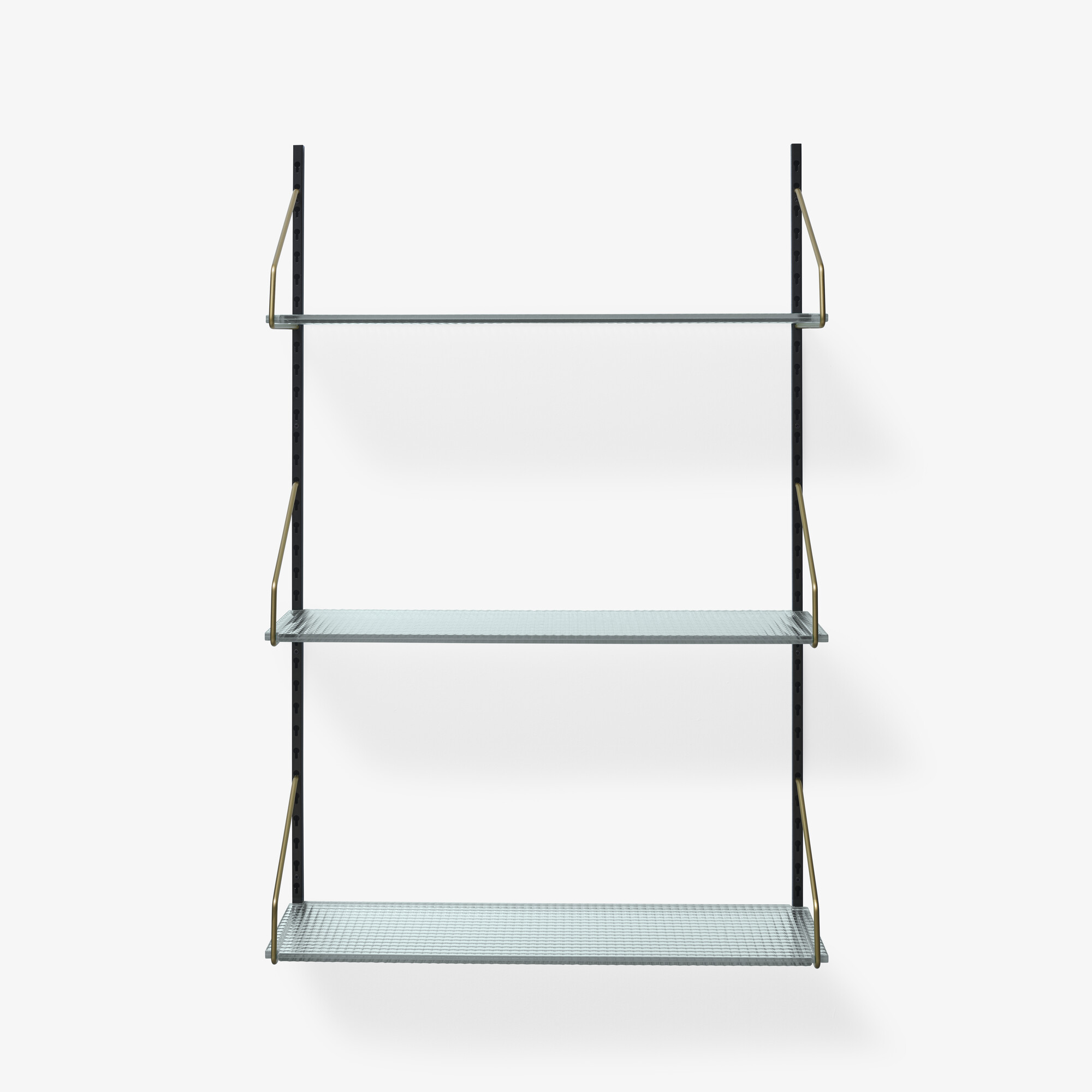 Image WALL-MOUNTED BOOKSHELF WITH GLASS SHELVES 