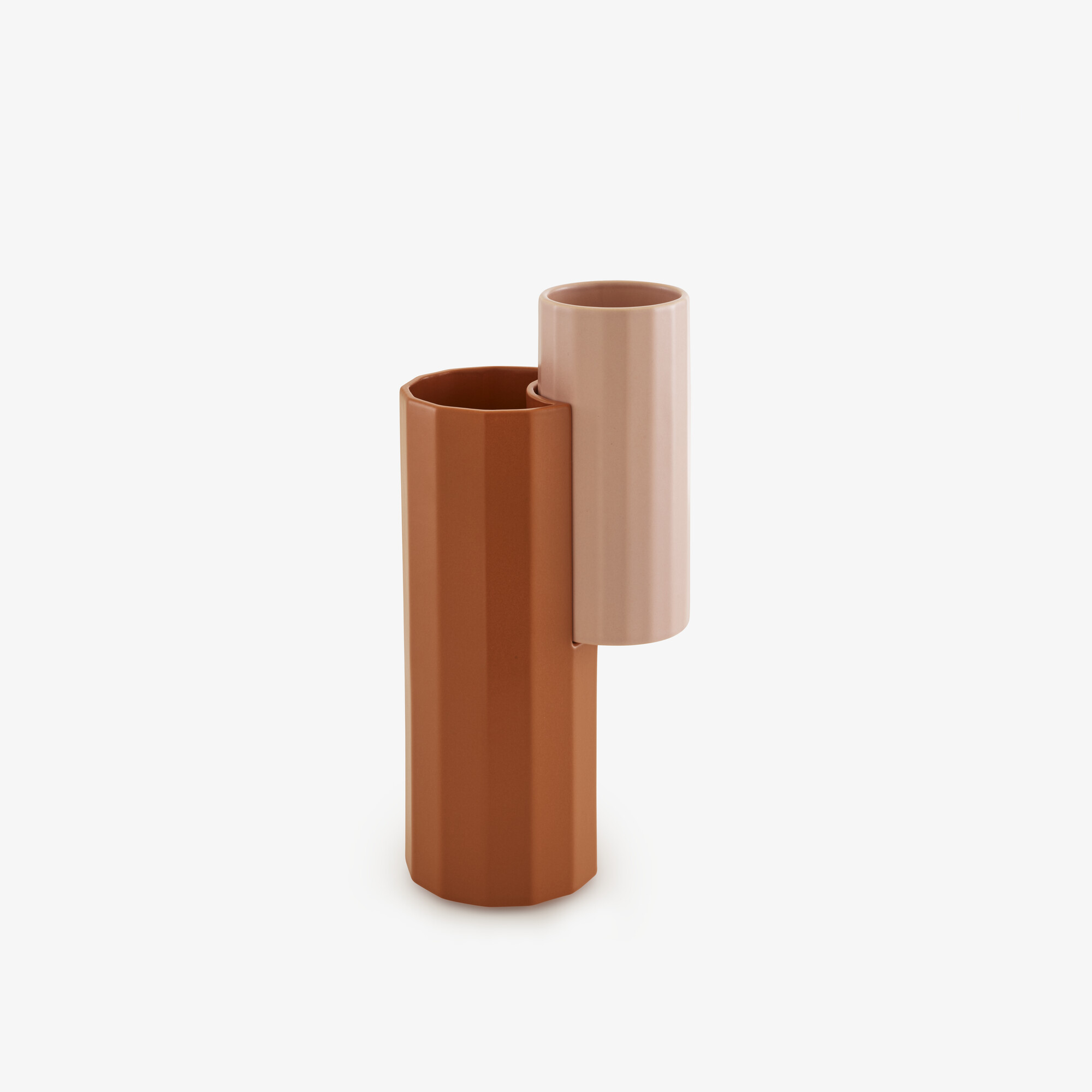 Image Vase "2 en 1" cannelle / rose 1