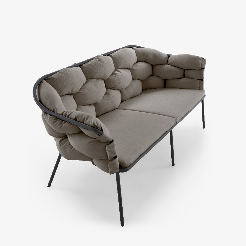 Image Small settee taupe / charcoal structure  3