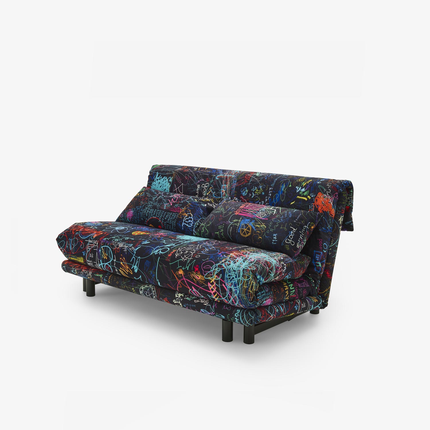 Image Bedsettee 155 without arms with lumbar cushions soft version tam fabric 2