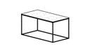 TABLE BASSE MEDIUM PLATEAU GRÈS CÉRAME ASPECT MARBRE BLANC PIÉTEMENT LAQUÉ BLANC