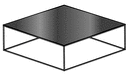 TABLE BASSE LARGE PLATEAU GRÈS CÉRAME ANTHRACITE METAL PIÉTEMENT LAQUÉ BLANC