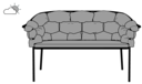 SMALL SETTEE TAUPE / CHARCOAL STRUCTURE 