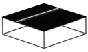 TABLE BASSE LARGE PLATEAU GRÈS CÉRAME MARQUINIA PIÉTEMENT LAQUÉ BLANC