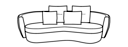 CURVED SETTEE COMPLETE ITEM 
