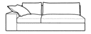 LARGE 1-ARMED SETTEE RIGHT WITH ARMREST B 