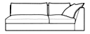 LARGE 1-ARMED SETTEE LEFT WITH ARMREST A 