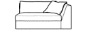 SMALL 1-ARMED SETTEE LEFT WITH ARMREST A 