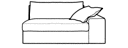 SMALL 1-ARMED SETTEE LEFT WITH ARMREST B 