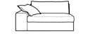 SMALL 1-ARMED SETTEE RIGHT WITH ARMREST B 