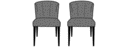SET OF 2 CHAIRS - CIRCA FABRIC-BLEU CANARD (DUCK-EGG BLUE) BLACK-STAINED BEECH FEET